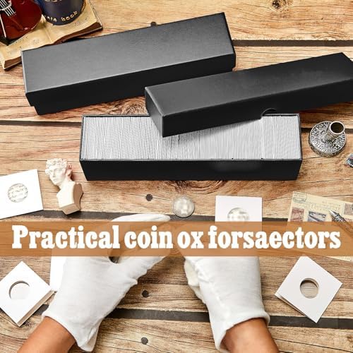 Teling 8 Pcs 2x2 Coin Storage Collectors Box, 9 x 2 x 2 Inches, Black - Image 6