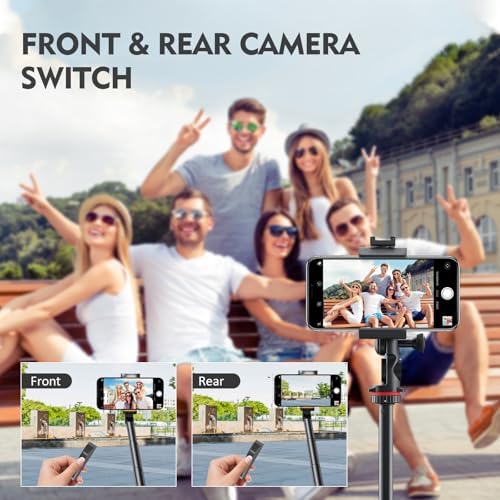 Remote Control for TikTok,Wireless Camera Remote Control with Folding Adjustable Phone Stand,Phone Remote Zoom in/Out for Android & iPhone,Camera Shutter Selfie, Scrolling Ring for TIK Tok, Black - Image 3