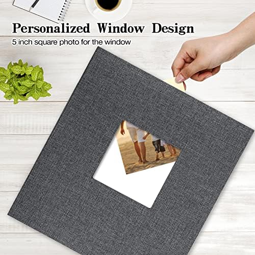 potricher Photo Album 4x6 Pictures, 600 Pockets, Linen Cover, Gray - Image 2