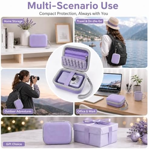 Digital Camera Case for CAMKORY/for Kodak Pixpro/for VAHOIALD/for Sony DSCW800 830/ for Canon PowerShot 180 190. Kids Vlogging Cameras Storage Holder for Accessories (Box Only)-Purple - Image 3