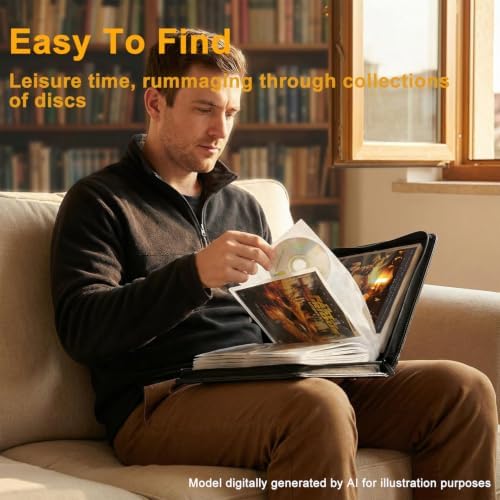 PU Leather CD/DVD Storage Binder with Zipper - 2 Pack - Image 6