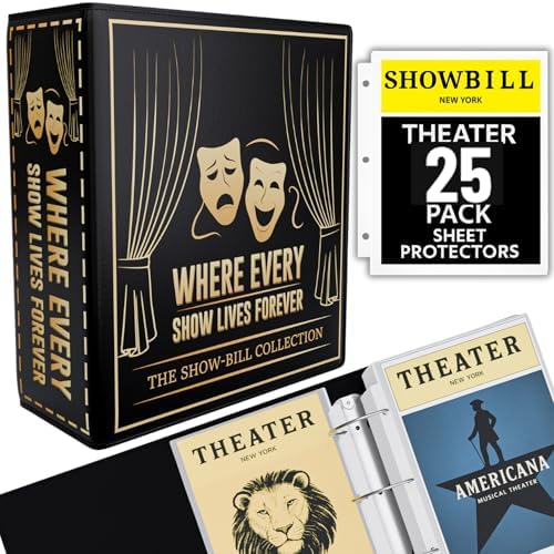 Broadway Playbill Binder with Sleeves, Showbill Organizer Gifts for Theater by Alvorn