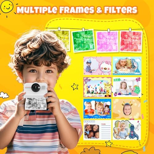 HiMont Kids Instant Print Camera, 1080P HD Kids Camera Instant Print with 3 Rolls Print Paper & 32GB Card, Ideal Kid Toys Gifts for Boys & Girls Age 3-14 (Black) - Image 5