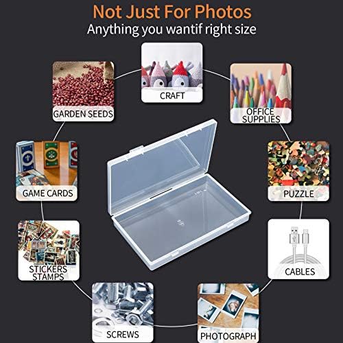 Photo Storage Box 4x6, 18 Inner Extra Large Organizer Acid-Free Photo Keeper Storage Case, Plastic Craft Storage Box for Stickers Stamps Seeds (Clear, 18 Boxes) - Image 2