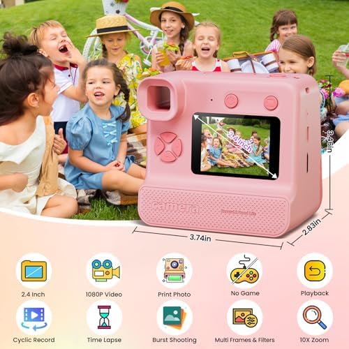 Kids Camera Instant Print, Christmas Birthday Gifts for Girl Boys Kids 3-12 - Image 2