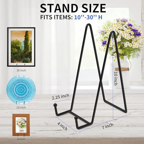 Decolore 5 Pack 10.3 Inch Black Plate Stands Picture Easels for Display Large Book Stands for Picture, Decorative Plate, Book, Frame, Tabletop Poster - Image 2
