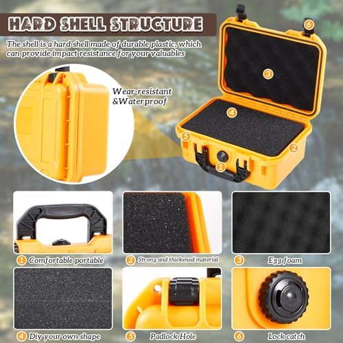 Relaxweex 14.3 x 11.4 x 4.5 Inch Hard Case, Stripe Shell, Yellow - Image 3