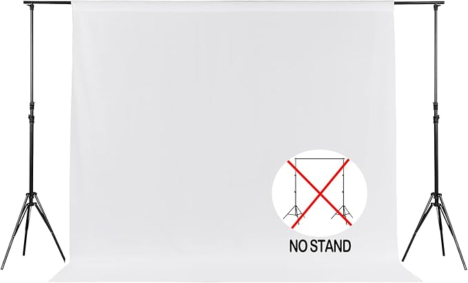 Joccun 8X10FT White Backdrop Background for Photography,Polyester Backdrop Curtain Background Screen for Photography,Photoshoot,Video Recording,Studio(8X10ft,White) - Image 2