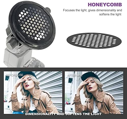 Photography Lighting Flash Diffuser Set, LENSGO Professional Flash Kit Flash Diffuser Modifier Bundle Diffusion Dome for All Square and Round Head Lights for Superior Light Control(D235) - Image 7