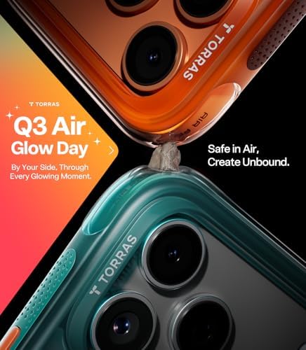TORRAS Ostand Q3 Air for iPhone 17 Pro Max Case with 360 Magnetic Stand, Fit for MagSafe, Mil-Grade Drop Tested, Camera Control Button, Shockproof Phone Case for iPhone 17 Pro Max 6.9", Horizon Orange - Image 2
