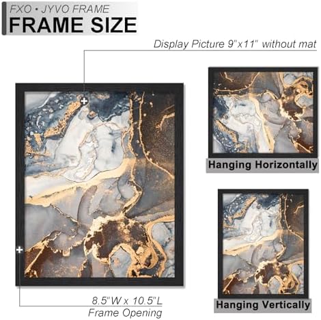 9x11 Picture Frame Set of 6 Black Engineered Wood Tabletop/Wall Hanging - Image 4