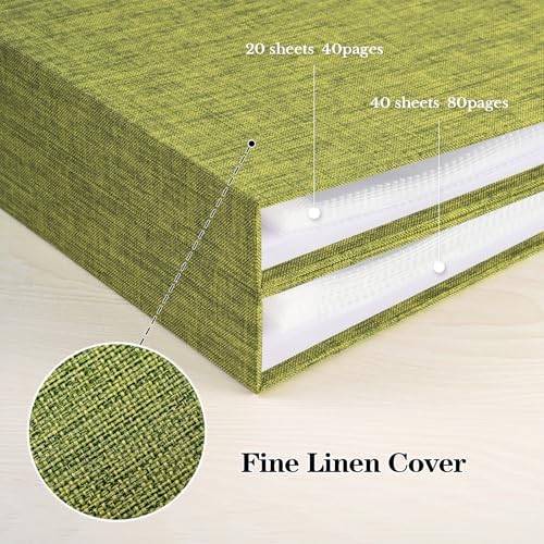Mublalbum 12x12 Inch 3 Ring DIY Scrapbook Photo Album 80 Pages, Green - Image 6