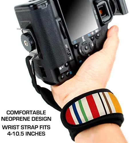 USA Gear DualGRIP Professional Grip Camera Hand Strap with Neoprene Design and Metal Plate - Compatible with Canon, Fujifilm, Nikon, Sony, and more DSLR, Mirrorless, Point & Shoot Cameras (Striped) - Image 5