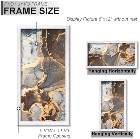 6x12 Picture Frame Set of 2 White Engineered Wood Tabletop/Wall Hanging - Image 4