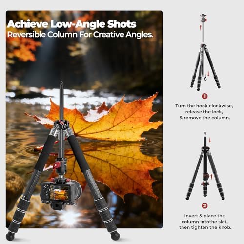 The Real Multi-Tripod 5-in-1- Carbon Fiber Design for Cameras & Smartphones, Tripod, Monopod, Trekking Pole, Desktop Mode – Up to 20kg Payload - Image 4