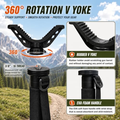 HUNTPAL Hunting Monopod Shooting Tripod Stick Gun Rifle Rest - Image 3