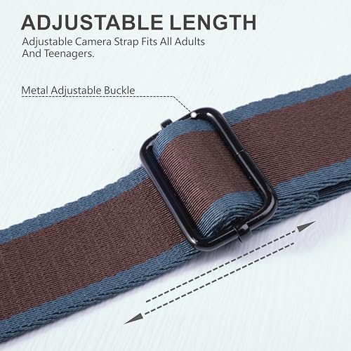 Padwa Lifestyle Adjustable Camera Strap - 1.5" Top Layer Cowhide Head Camera Straps for Photographers, Cotton Adjustable Neck Shoulder & Crossbody Strap Quick Release for All Cameras and Binoculars - Image 3