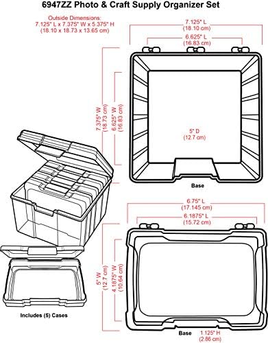 ArtBin 6947ZZ Photo & Craft Organizer Set, Large Box with [5] Plastic Storage Cases Inside, Clear (Pack of 4) - Image 3