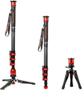 IFOOTAGE Cobra 3 C180F-P Carbon Fiber Camera Monopod 71" | Travel Monopod with Feet, 1/4" & 3/8" Quick Release Compatible with Sony Canon Nikon DSLR Camera, Payload 17.6lb by IFOOTAGE