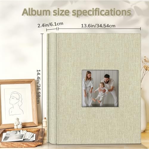 popotop Photo Album 4x6-600 Photos Photo Books with 600 Horizontal and Vertical Pockets,Linen Cover Albums for Family Wedding Anniversary Baby Vacation Pictures - Image 4