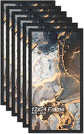Fxojyvo 12x24 Picture Frame Set of 6 Black Engineered Wood Wall Hanging by Fxojyvo