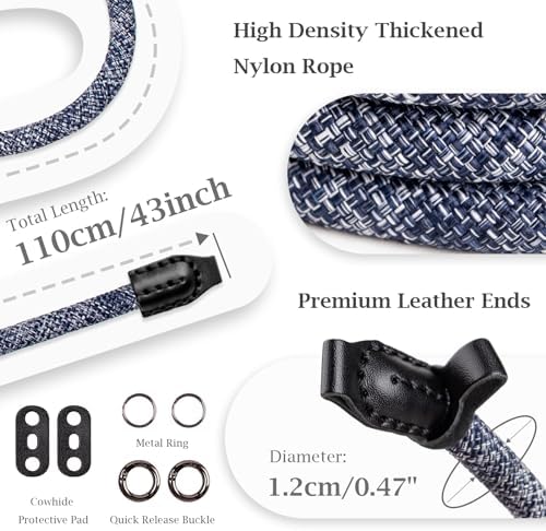 VOVMOEYA Nylon Braided Camera Rope Strap, Camera Neck Shoulder Strap with O-Ring for DSLR & Mirrorless Camera - Image 3