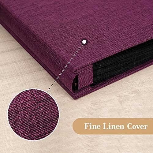potricher Photo Album 4x6 Pictures, 200 Pockets, Linen Cover, Purple - Image 6