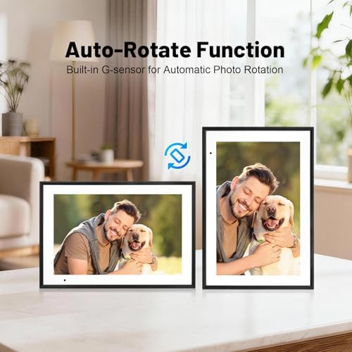 Digital Picture Frame, 10.1 Inch Picture Frame with 1280*800 HD IPS Touch Screen, Smart Digital Photo Frame Built-in 32GB Memory, Auto-Rotate Easy Setup to Share Photos or Videos via AiMOR APP (Black) - Image 6