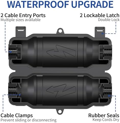 9 Pack Outdoor Extension Cord Safety Cover, Waterproof, Black - Image 4