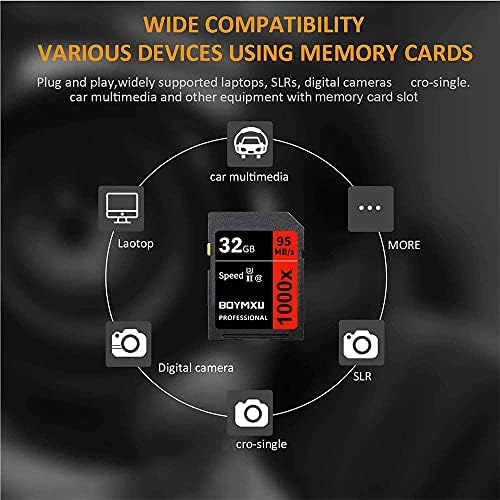 Professional 32GB Class 10 U3 Memory Card - Up to 95MB/s for Cameras & Camcorders - Red/Black - Image 3