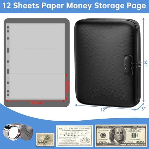 Fireproof Coin Collection Album, 434 Pockets & 36 paper money binder - Image 6