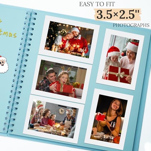 Scrapbook Photo Album 8"x8" 20 Sheets 40 Pages Hardcover Kraft Paper Blue - Image 4