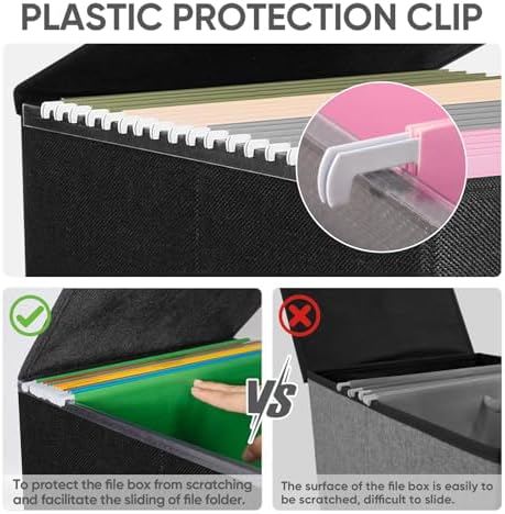 BALEINE File Organizer Box with Lid, Collapsible Hanging File Storage Box - Image 4