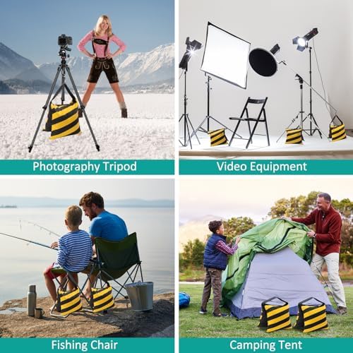 4 Packs Yellow Sandbag Weight Bags for Light Photography Video Equipment - Image 6