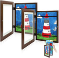 2 Pack 8.5x11 Front-Opening Kids Artwork Frames Changeable (Walnut) by GoldenStateArt