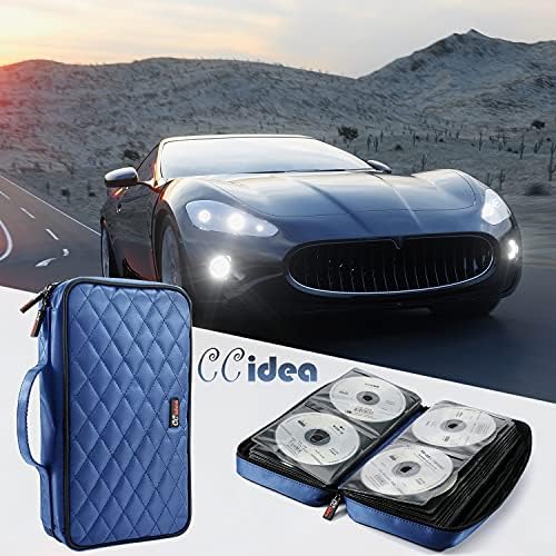 CCidea 96 Capacity CD/DVD Case Holder Portable Wallet Disc Storage Binder for Car, Home, Travel (96-Blue) Specials - Image 5
