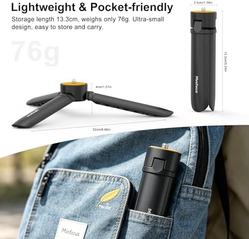 Minifocus Camera Tripod, Mini Camera Tripod Portable Handheld Tripod Desk Stand with 1/4" Screw for DJI Osmo Mobile 8/7P/7/6/SE Smartphone Gimbal OSMO Pocket Stabilizer Travel Tripod - Image 4