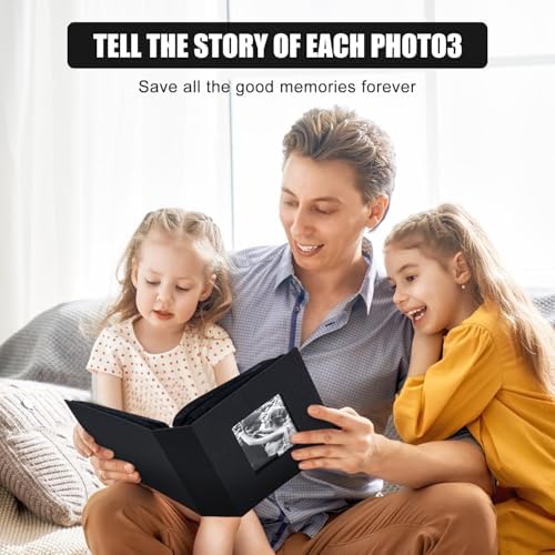 Photo Album 4x6 with 100 Pockets, Slip-in Picture Albums, Linen Cover Memory Book with Front Window, Black Page Vertical Photo Book for Wedding, Family, Anniversary, Baby, Vacation(Black) - Image 5