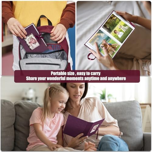 Photo Album 4x6 100 Pockets, Slip-in Picture Albums, Linen Cover Top Loader Vertical Pockets Albums for Baby, Kids Boy Girls, Wedding, Family, Anniversary, Purple - Image 7