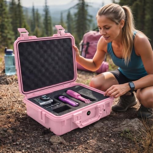 Relaxweex 8.5 x 6.5 x 3.7 Inch Hard Case, Grid Shell, Pink - Image 5