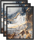Fxojyvo 18x22 Picture Frame Set of 3 Black Engineered Wood Wall Hanging by Fxojyvo