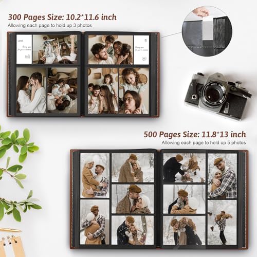 Popotop 4x6 Photo Album Holds 500 Pictures, Vegan Leather Hardcover - Image 5