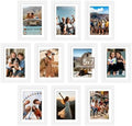 upsimples 5x7 Picture Frame Set of 10, Display Pictures 4x6 with Mat or 5x7 Without, Multi Photo Frames Collage for Wall or Tabletop Display, White by upsimples