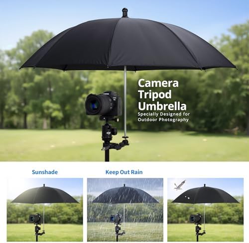 25.6" Camera Tripod Umbrella with Super Clamp for Mirrorless Camera Xbotgo - Image 2
