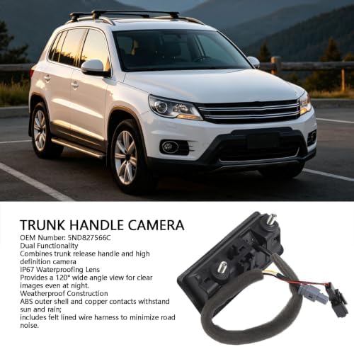 POCREATION Tailgate Handle Backup Camera Trunk Release with 120 View - Image 2