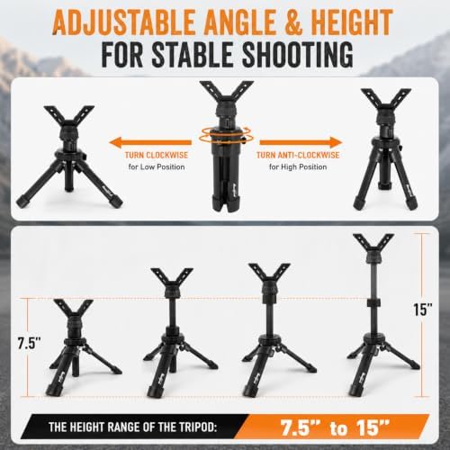 HUNTPAL Tripod Shooting Stick Rifle Table Shooting Rest, for Range Practice - Image 3
