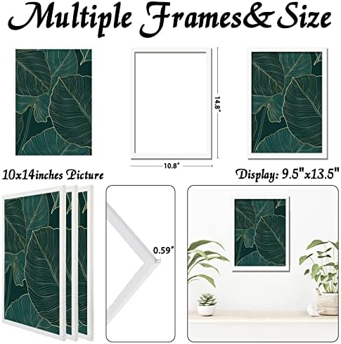 White 10x14 Picture Frame Set of 3, Lightweight Sturdy Gallery Wall Decor - Image 3