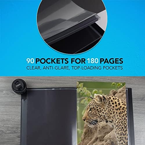 Itoya Original Art ProFolio 8.5x11 Black Art Portfolio Binder with Plastic Sleeves with 180 Pages - Portfolio Folder for Artwork with Clear Sheet Protectors - Presentation Book for Art Display - Image 4