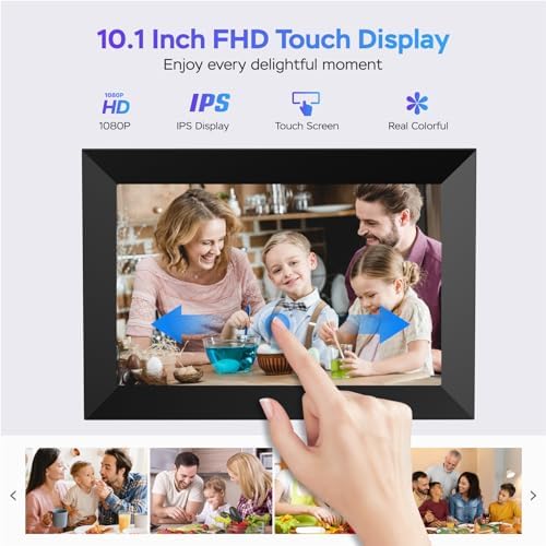 Uhale Digital Picture Frame WiFi 10.1 inch HD IPS Touch Screen Electronic Picture Frame Slideshow Smart Loop Digital Photo Frame with APP & SD Card Slot to Load Photos & Videos from Your Phone - Image 4