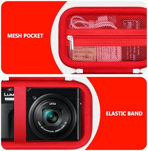 Camera Case for Panasonic LUMIX ZS99 / ZS300 Digital Camera, Red - Image 4